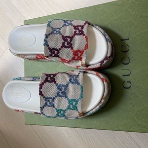 Gucci Platform Multicolored Platform Sandals